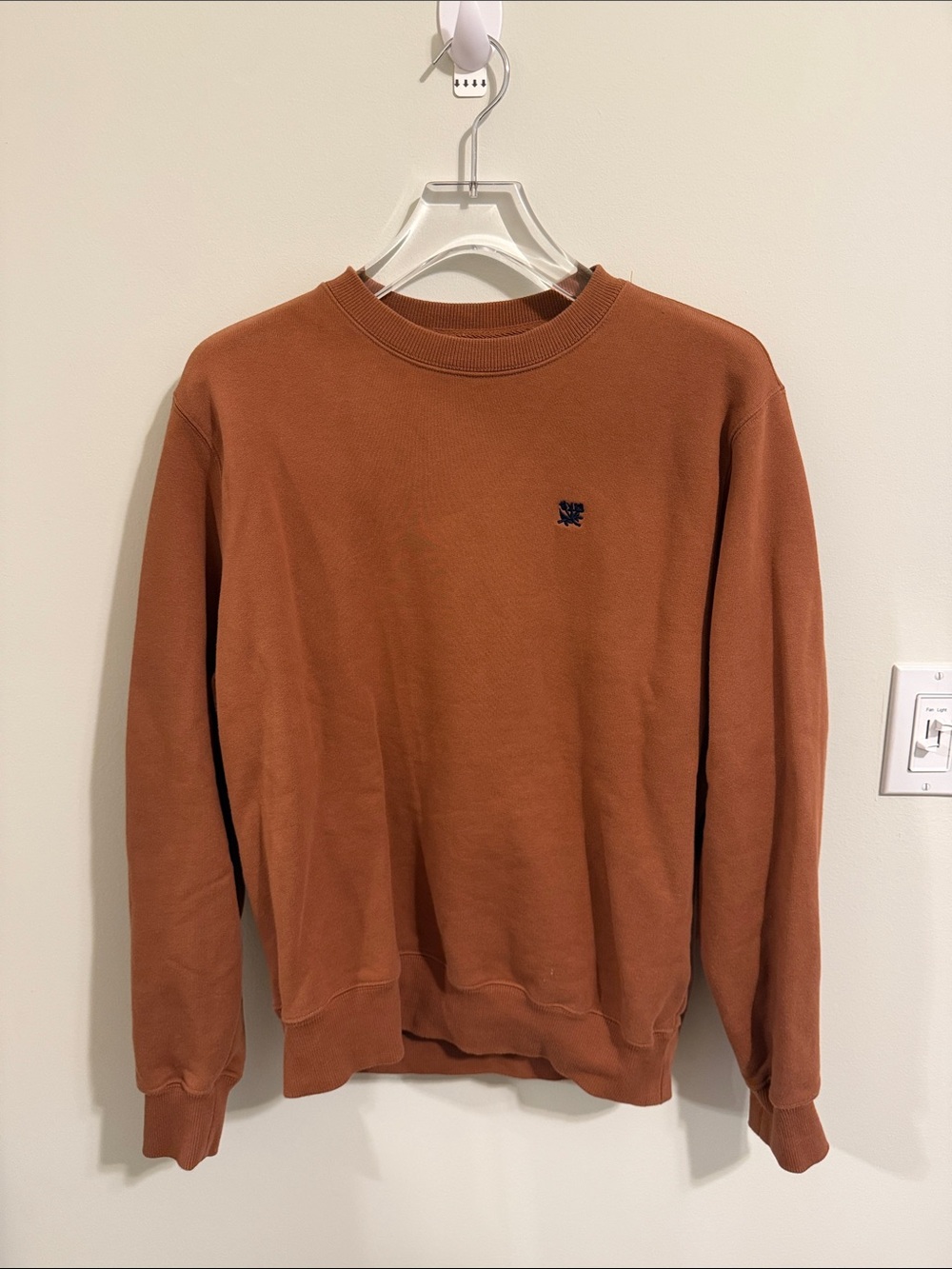 Aimé Leon Dore Crewneck Sweatshirt Brown Embroidered Logo Pullover Men’s Size M